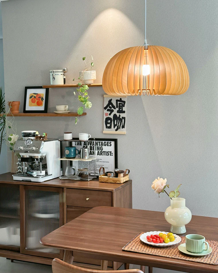WOMO Pumpkin Wood Pendant Light-WM2105 - Image 20
