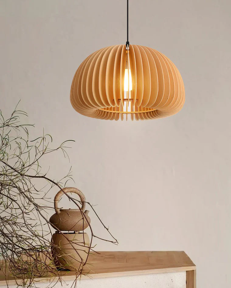 WOMO Pumpkin Wood Pendant Light-WM2105 - Image 26