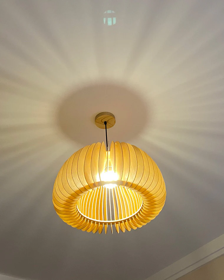 WOMO Pumpkin Wood Pendant Light-WM2105 - Image 29