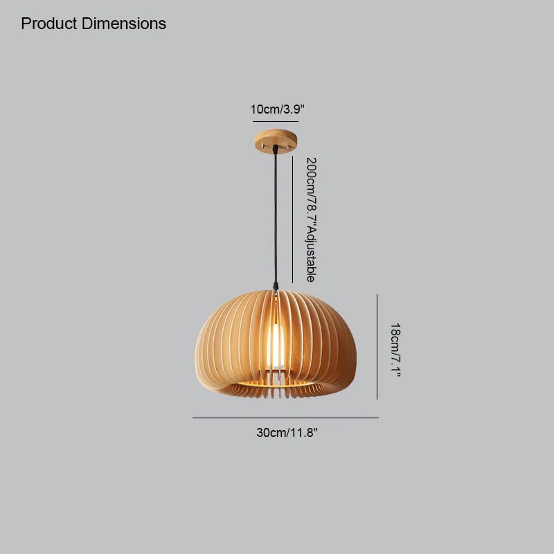 WOMO Pumpkin Wood Pendant Light-WM2105 - Image 37