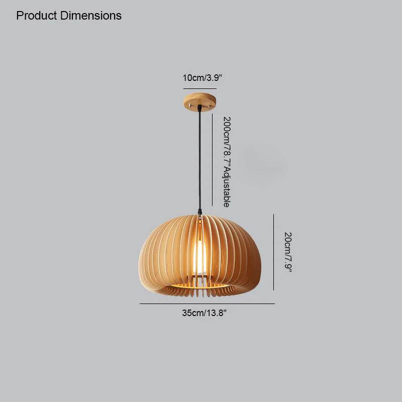 WOMO Pumpkin Wood Pendant Light-WM2105 - Image 39