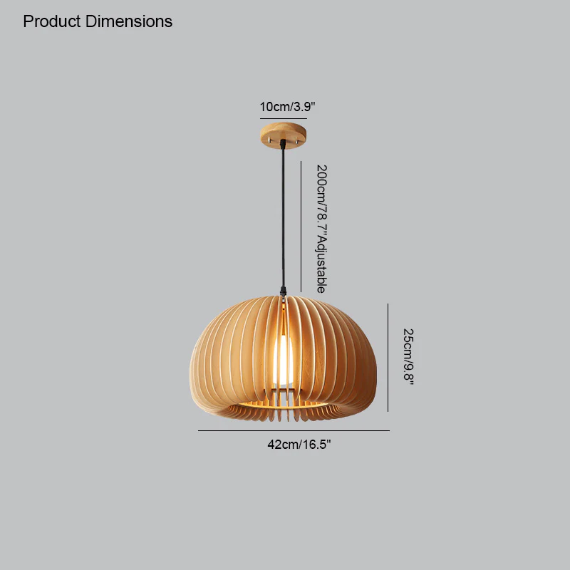 WOMO Pumpkin Wood Pendant Light-WM2105 - Image 41