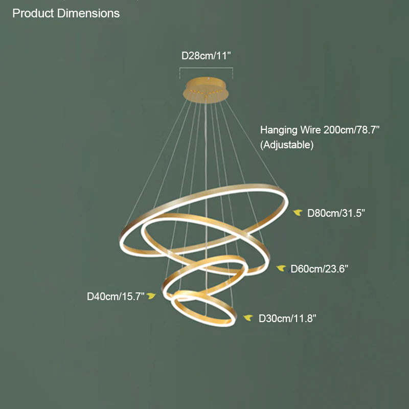 WOMO Tiered Ring LED Chandelier-WM2159 - Image 59