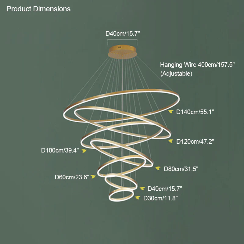 WOMO Tiered Ring LED Chandelier-WM2159 - Image 62