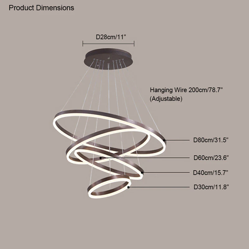 WOMO Tiered Ring LED Chandelier-WM2159 - Image 63