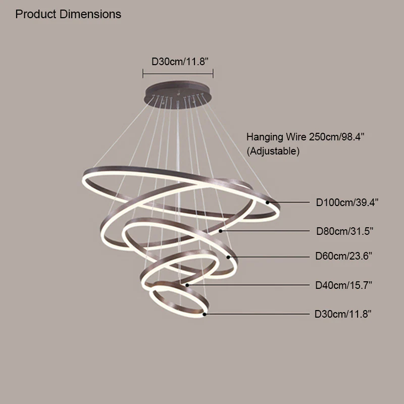 WOMO Tiered Ring LED Chandelier-WM2159 - Image 64