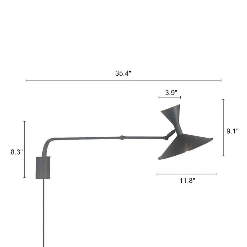 WOMO Horn Swing Arm Wall Sconce with Switch-WM6014 - Image 34