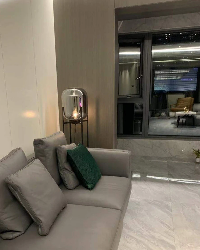 WOMO Smoked Glass Lantern Floor Lamp-WM7015 - Image 10