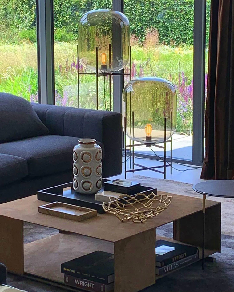 WOMO Smoked Glass Lantern Floor Lamp-WM7015 - Image 11
