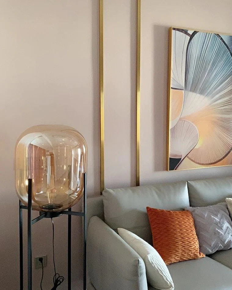 WOMO Smoked Glass Lantern Floor Lamp-WM7015 - Image 12