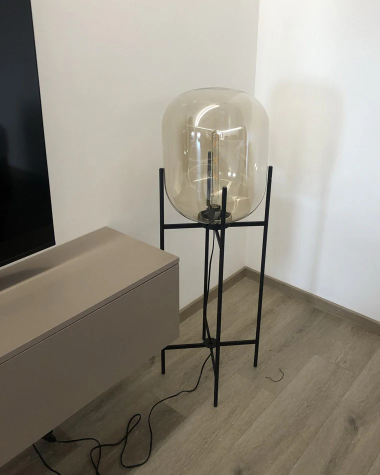 WOMO Smoked Glass Lantern Floor Lamp-WM7015 - Image 18