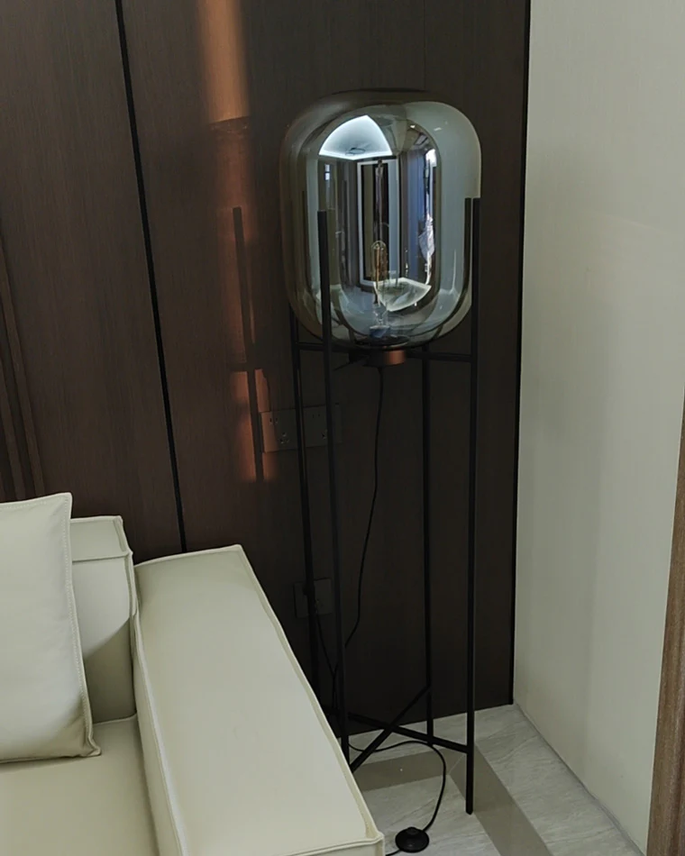 WOMO Smoked Glass Lantern Floor Lamp-WM7015 - Image 22
