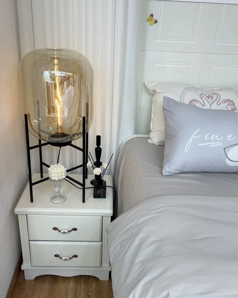 WOMO Smoked Glass Lantern Floor Lamp-WM7015 - Image 23
