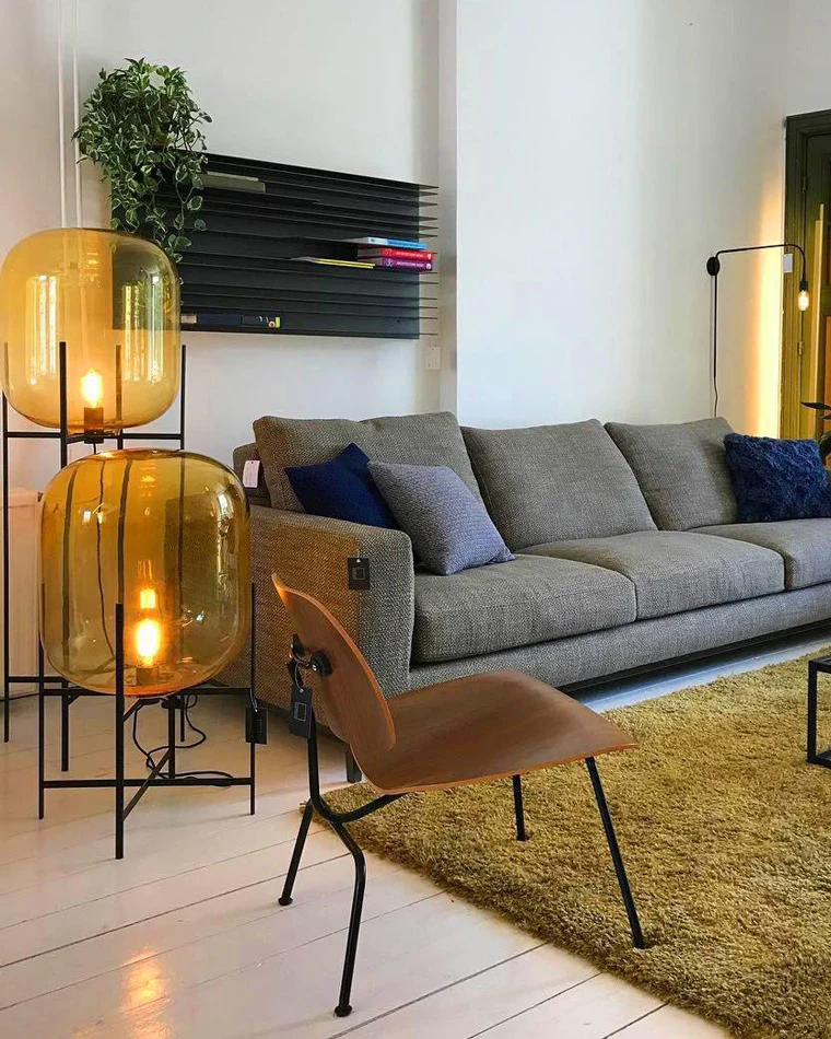 WOMO Smoked Glass Lantern Floor Lamp-WM7015 - Image 25