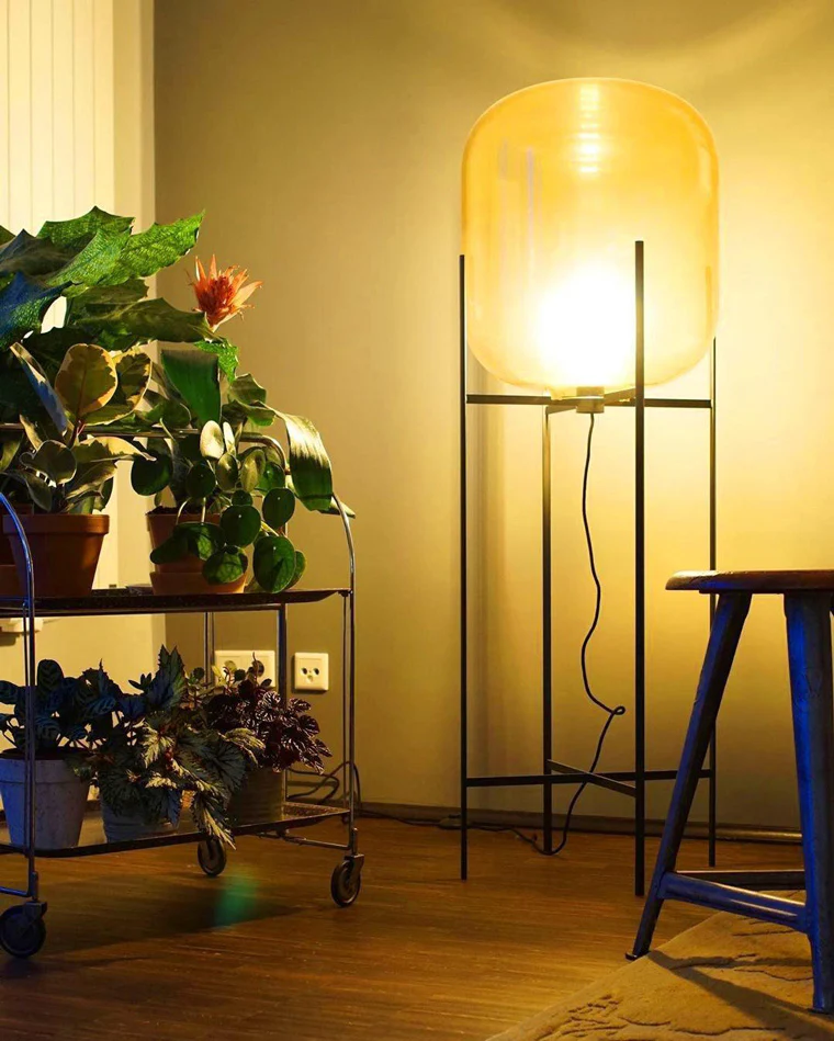 WOMO Smoked Glass Lantern Floor Lamp-WM7015 - Image 34