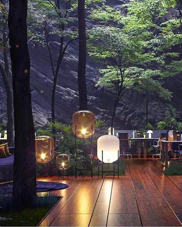 WOMO Smoked Glass Lantern Floor Lamp-WM7015 - Image 35