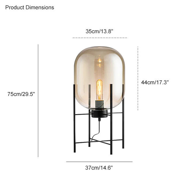 WOMO Smoked Glass Lantern Floor Lamp-WM7015 - Image 47