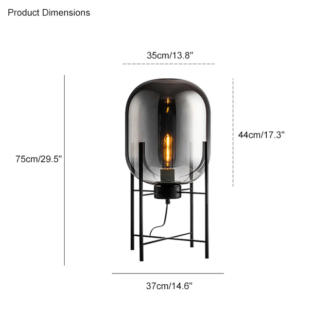 WOMO Smoked Glass Lantern Floor Lamp-WM7015 - Image 48