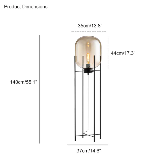 WOMO Smoked Glass Lantern Floor Lamp-WM7015 - Image 49