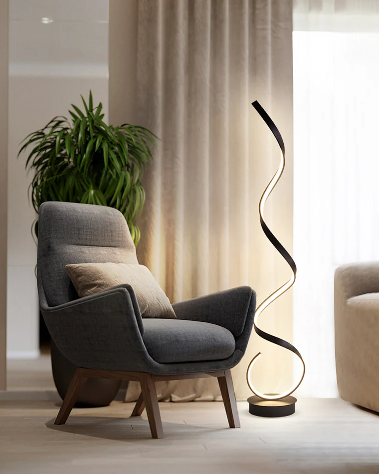 WOMO Spiral LED Floor Lamp-WM7017 - Image 5