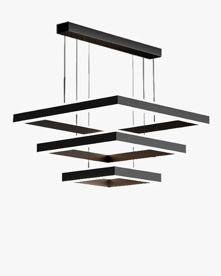 WOMO Tiered Black Square Chandelier-WM2016