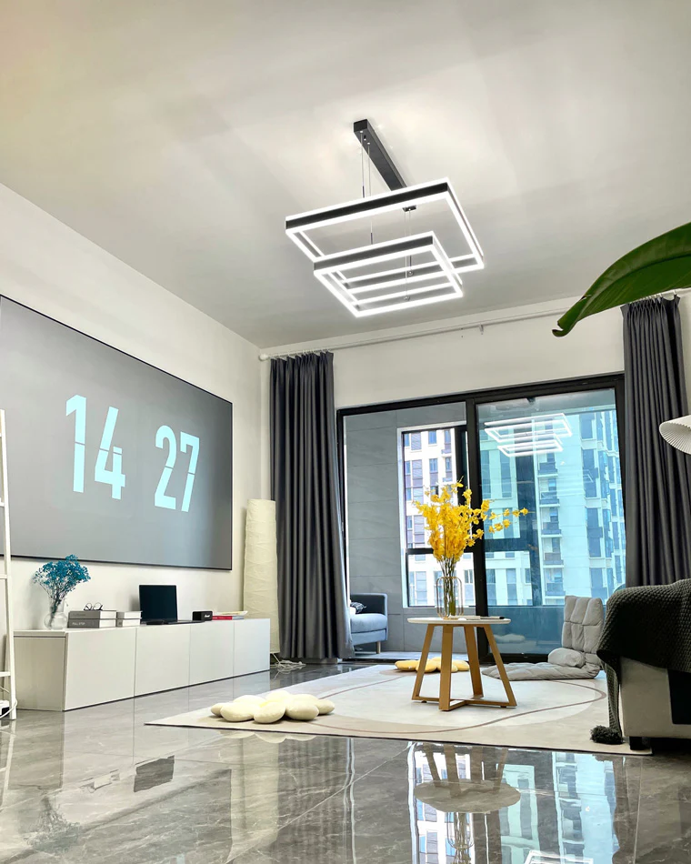 WOMO Tiered Black Square Chandelier-WM2016 - Image 10