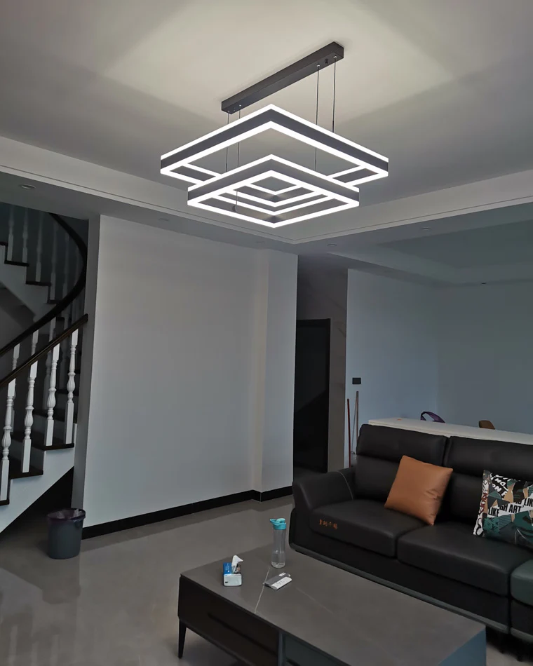 WOMO Tiered Black Square Chandelier-WM2016 - Image 11