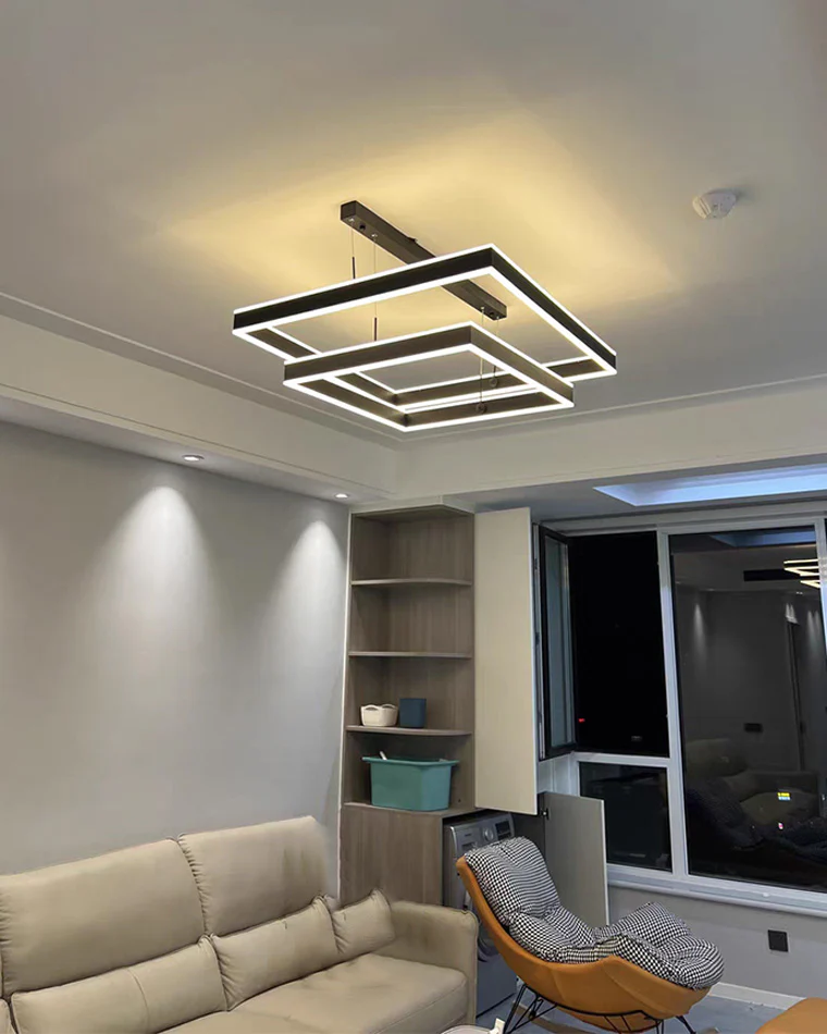 WOMO Tiered Black Square Chandelier-WM2016 - Image 13