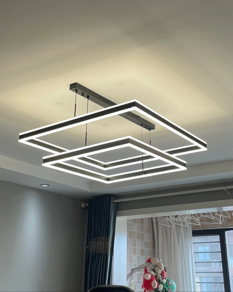 WOMO Tiered Black Square Chandelier-WM2016 - Image 14