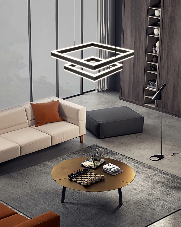 WOMO Tiered Black Square Chandelier-WM2016 - Image 2