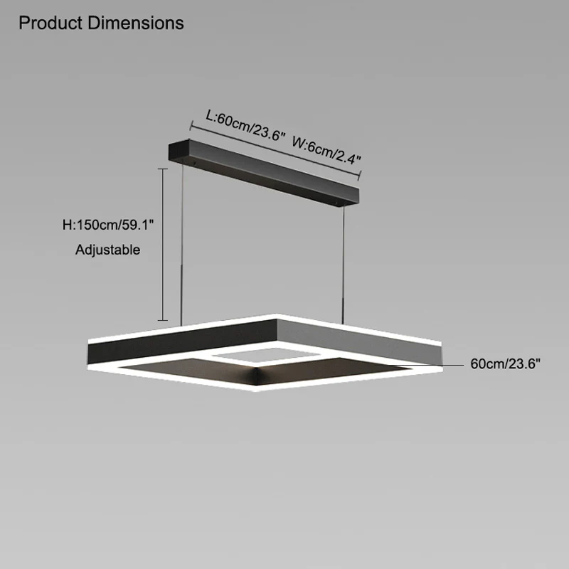WOMO Tiered Black Square Chandelier-WM2016 - Image 23