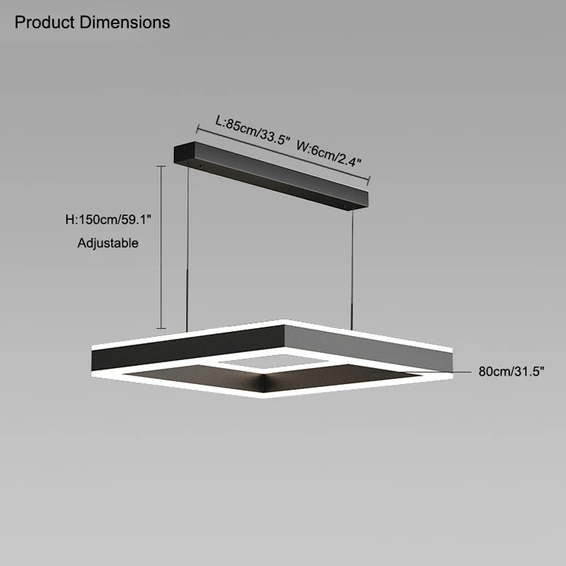 WOMO Tiered Black Square Chandelier-WM2016 - Image 25
