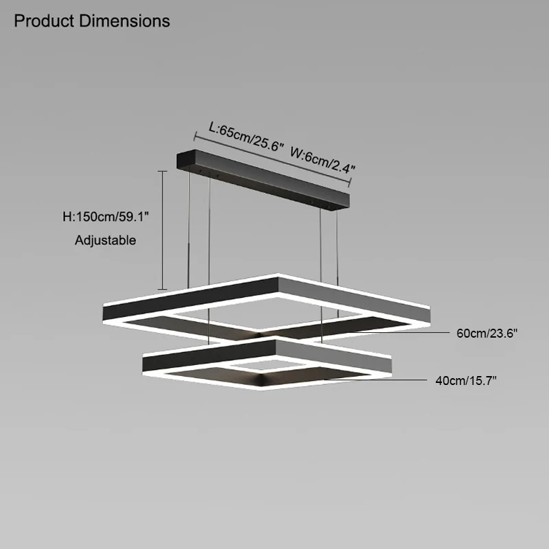 WOMO Tiered Black Square Chandelier-WM2016 - Image 29