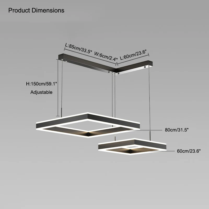 WOMO Tiered Black Square Chandelier-WM2016 - Image 35