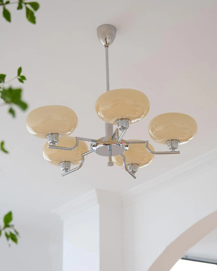 WOMO 1920s Milk Glass Chandelier-WM2301 - Image 10