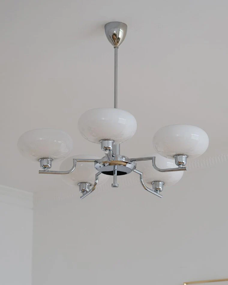 WOMO 1920s Milk Glass Chandelier-WM2301 - Image 13