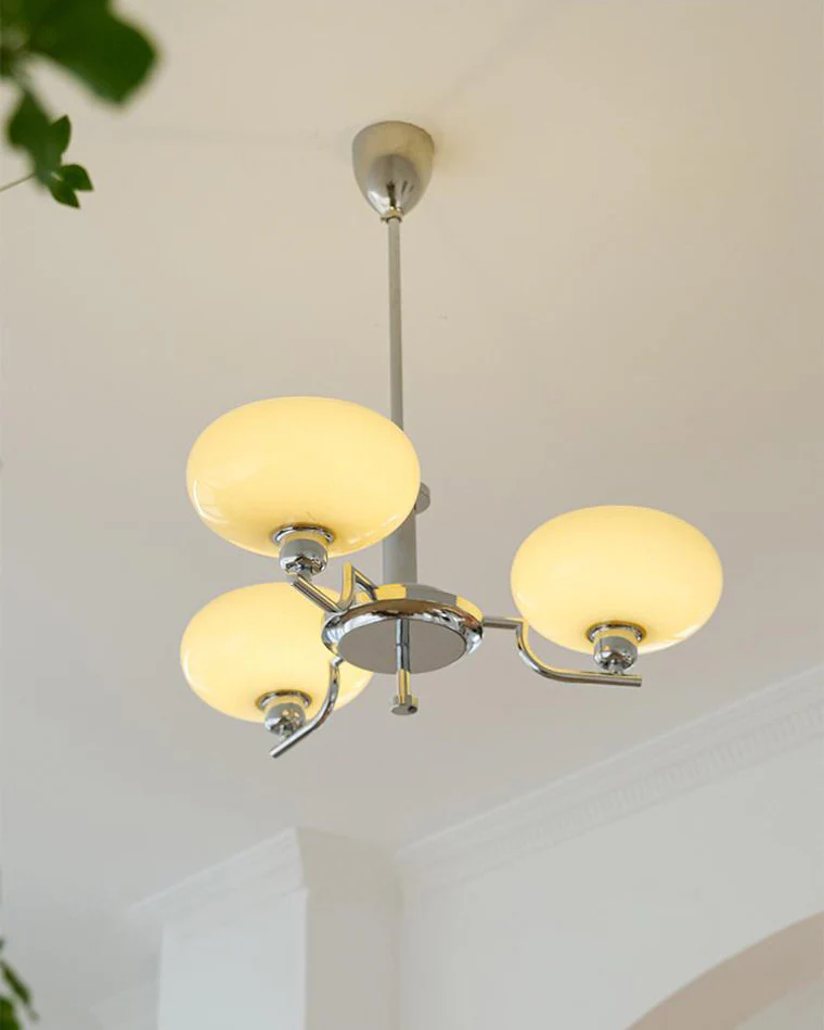 WOMO 1920s Milk Glass Chandelier-WM2301 - Image 14