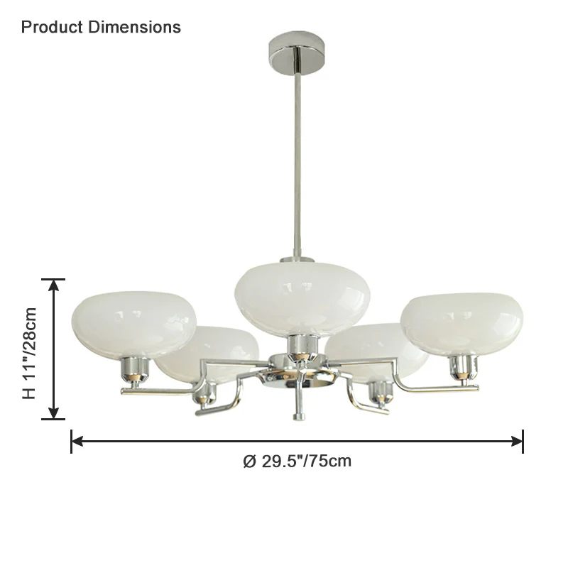 WOMO 1920s Milk Glass Chandelier-WM2301 - Image 18