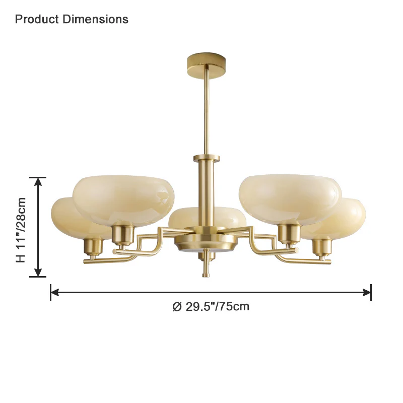 WOMO 1920s Milk Glass Chandelier-WM2301 - Image 22