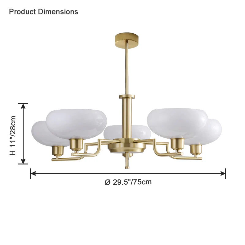 WOMO 1920s Milk Glass Chandelier-WM2301 - Image 24