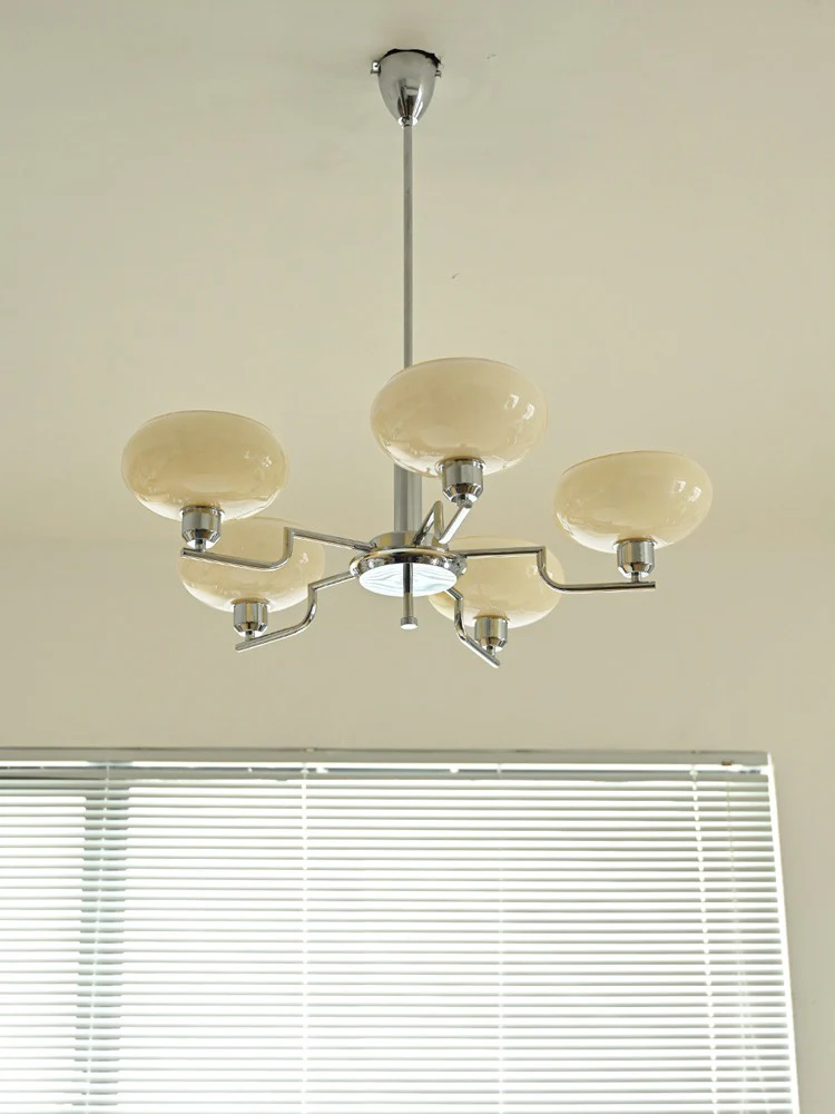 WOMO 1920s Milk Glass Chandelier-WM2301 - Image 5