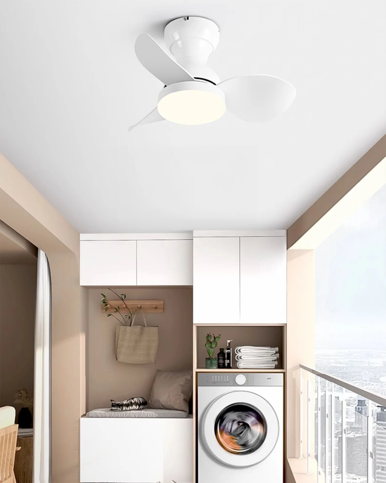 WOMO 22 Inch Small Low Profile Ceiling Fan Lamp - WM5229 - Image 3