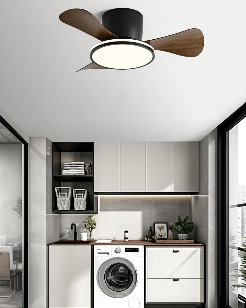 WOMO 28 Inch Small Hugger Ceiling Fan Lamp - WM5186 - Image 4