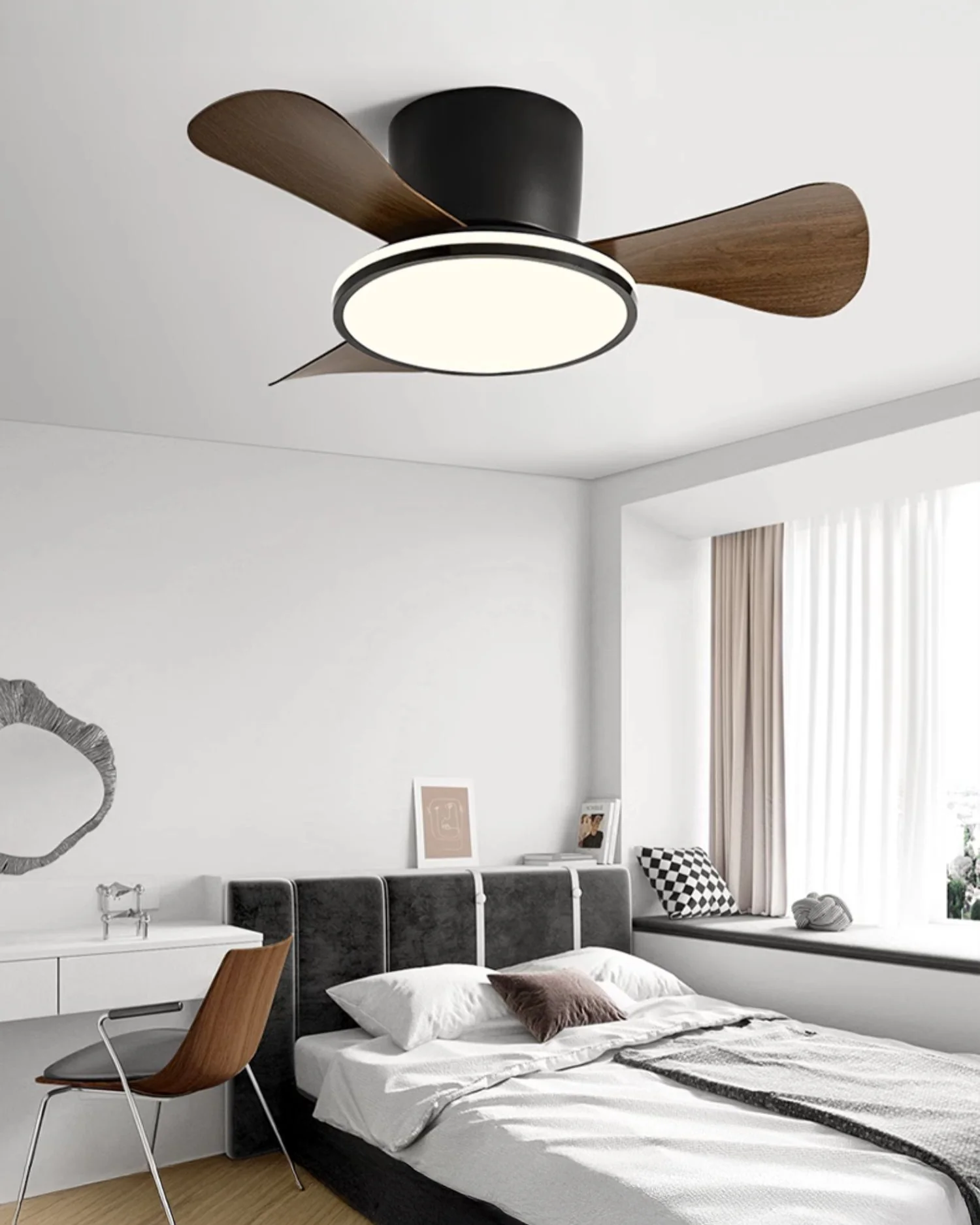 WOMO 28 Inch Small Hugger Ceiling Fan Lamp - WM5186 - Image 5