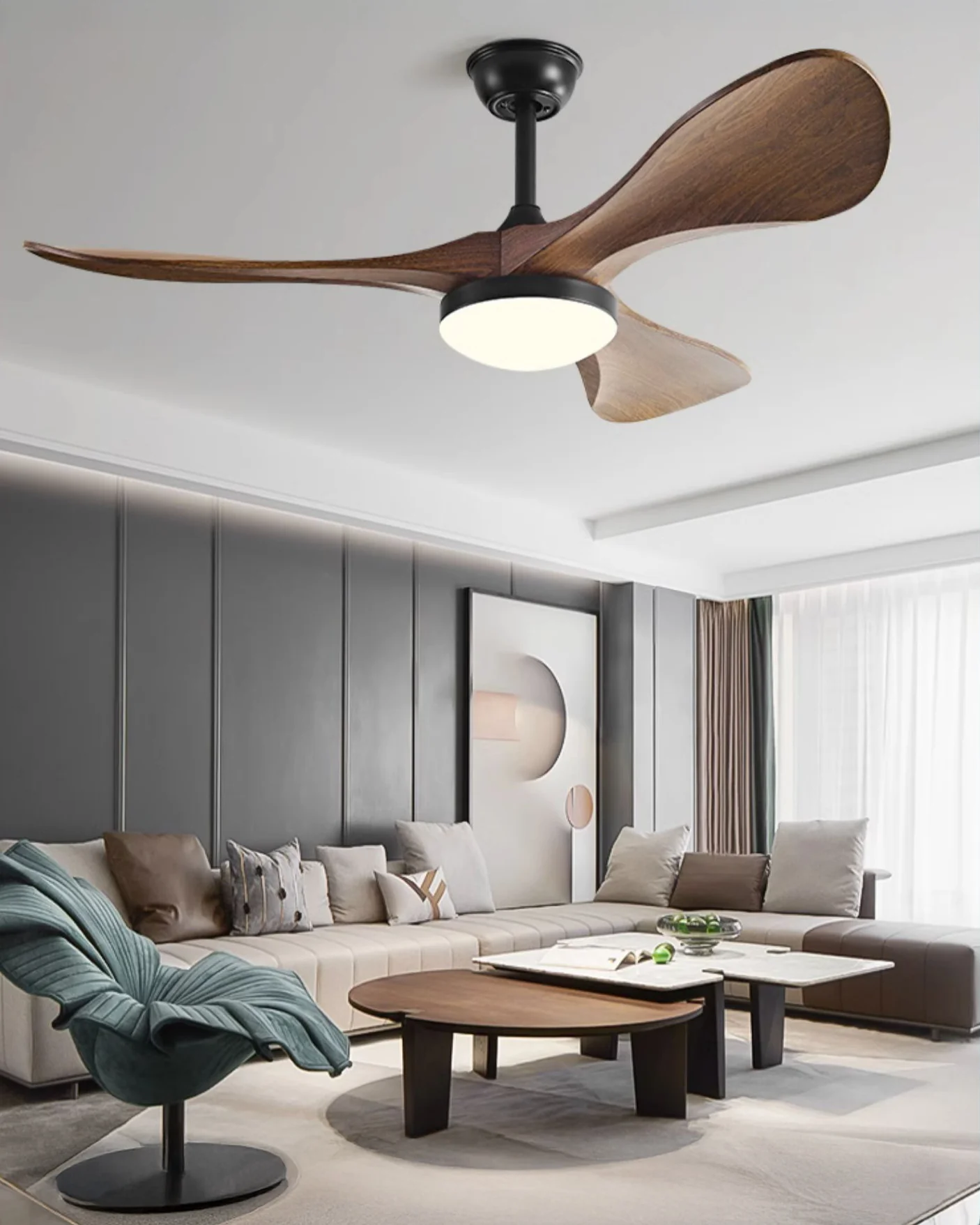 WOMO 3 Blade Modern Ceiling Fan Lamp - WM5200 - Image 5