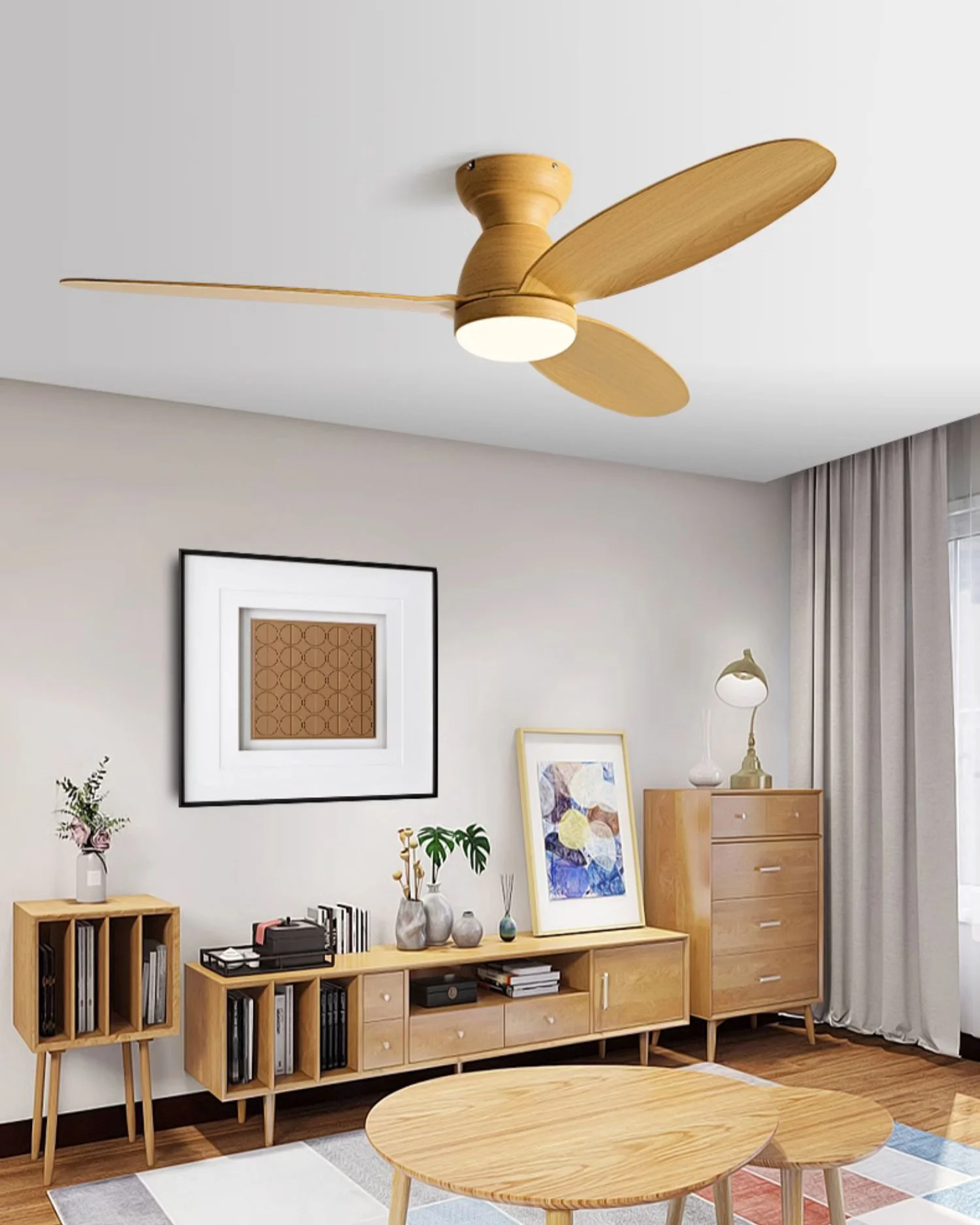 WOMO 3 Blade Low Profile Ceiling Fan Lamp - WM5251 - Image 8