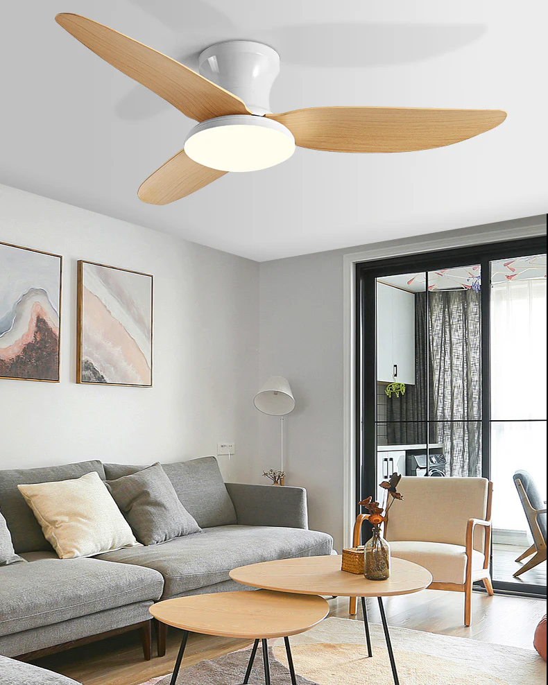 WOMO 3 Blade Low Profile Ceiling Fan Lamp - WM5261 - Image 3
