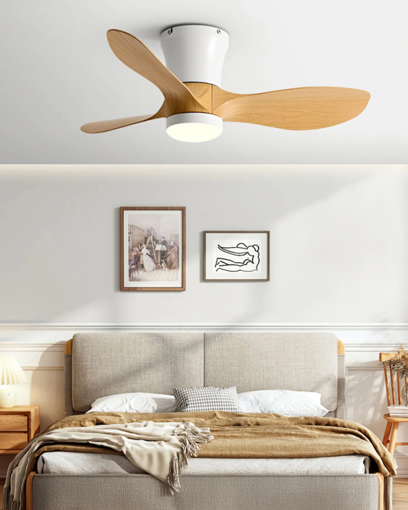 WOMO 3 Blade Small Ceiling Fan Lamp-WM5218 - Image 10