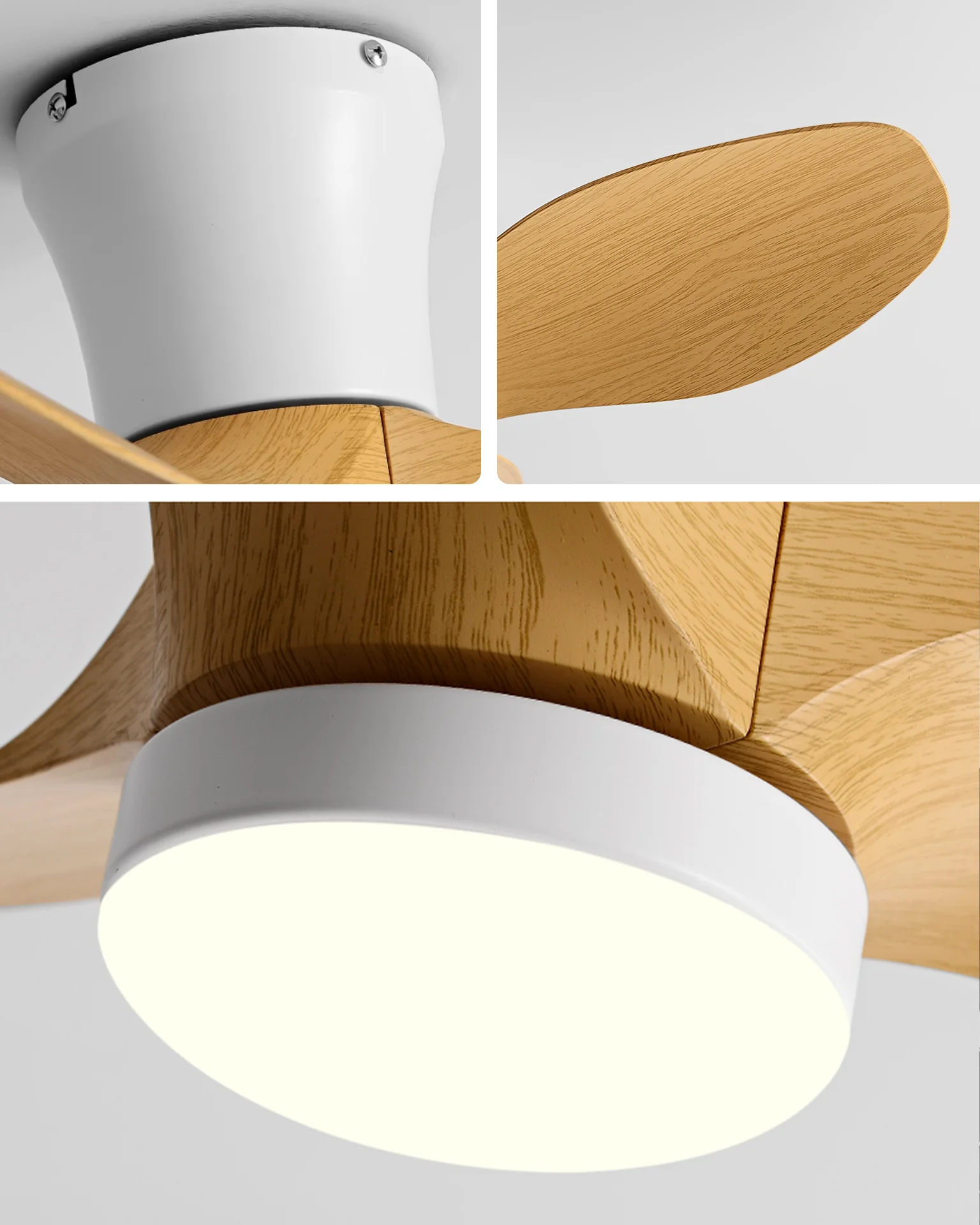 WOMO 3 Blade Small Ceiling Fan Lamp-WM5218 - Image 12