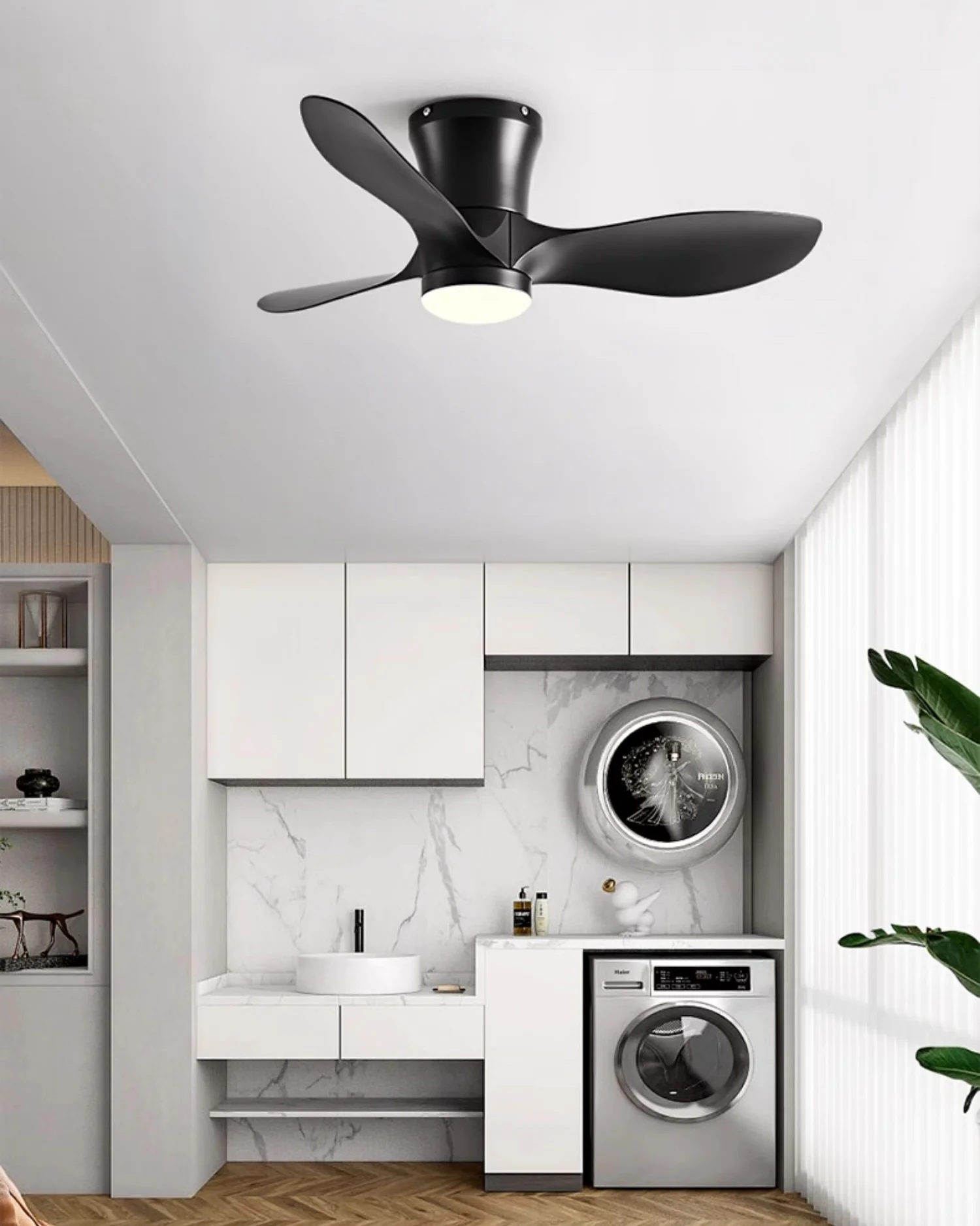 WOMO 3 Blade Small Ceiling Fan Lamp-WM5218 - Image 14